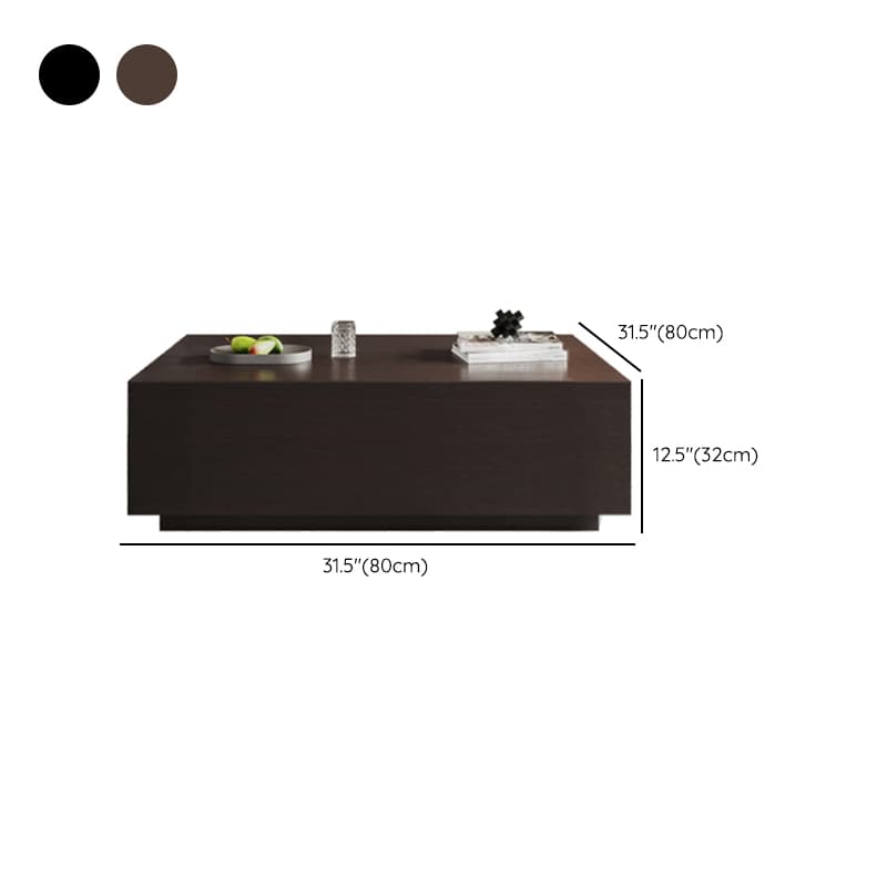 Solid Oak Wood Square Accent Table with 2 Drawers for Living Room - image 14