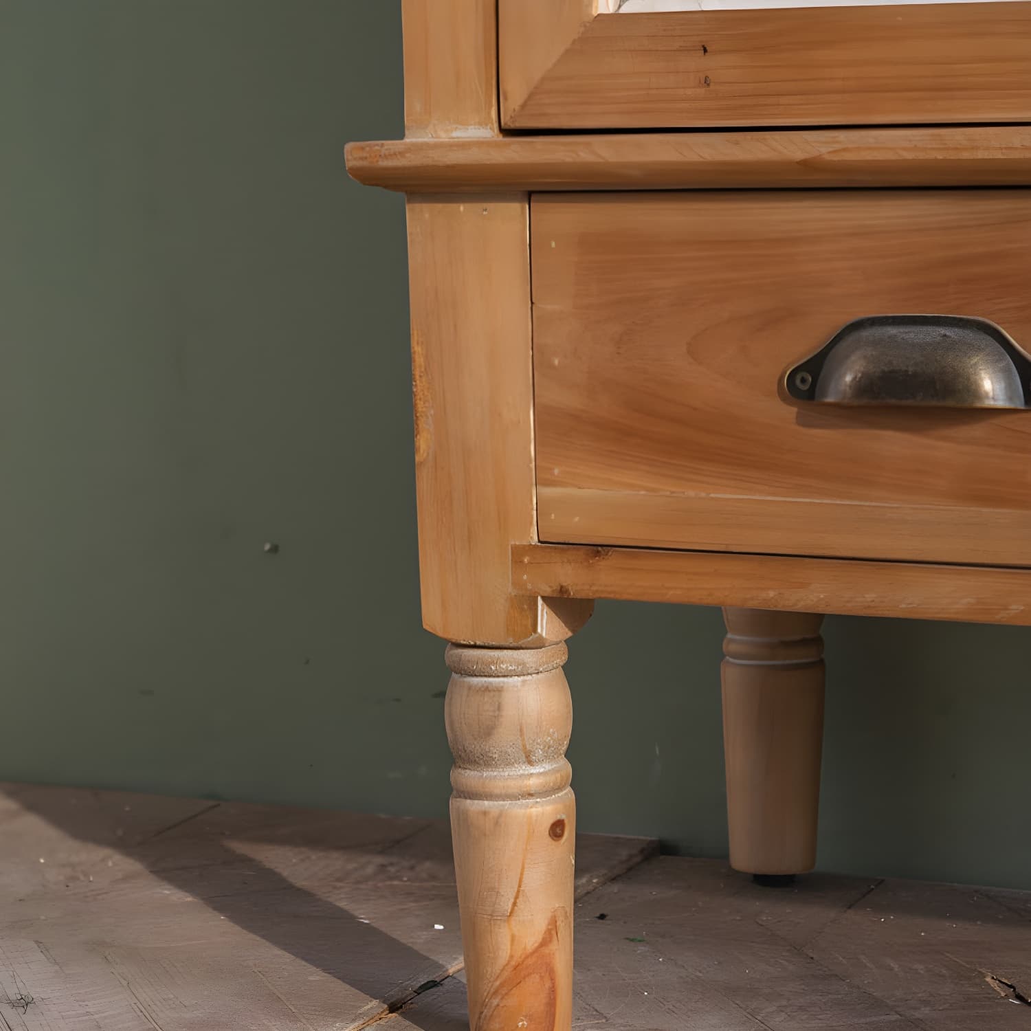 Industrial Accent Cabinet in Natural with Solid Wood Door and Drawers - image 11