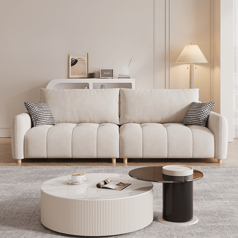 White Flannel Standard Sofa/Loveseat with Armrest