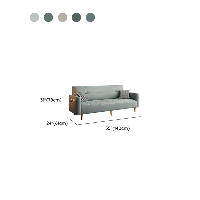 Trendy Scratch-immune Convertible Sofa in Light Gray/Light Blue/Olive Green with Arm, 4-seater/2 People/Seats 3, Receptacle Storage, and 2 Pillows - image 15