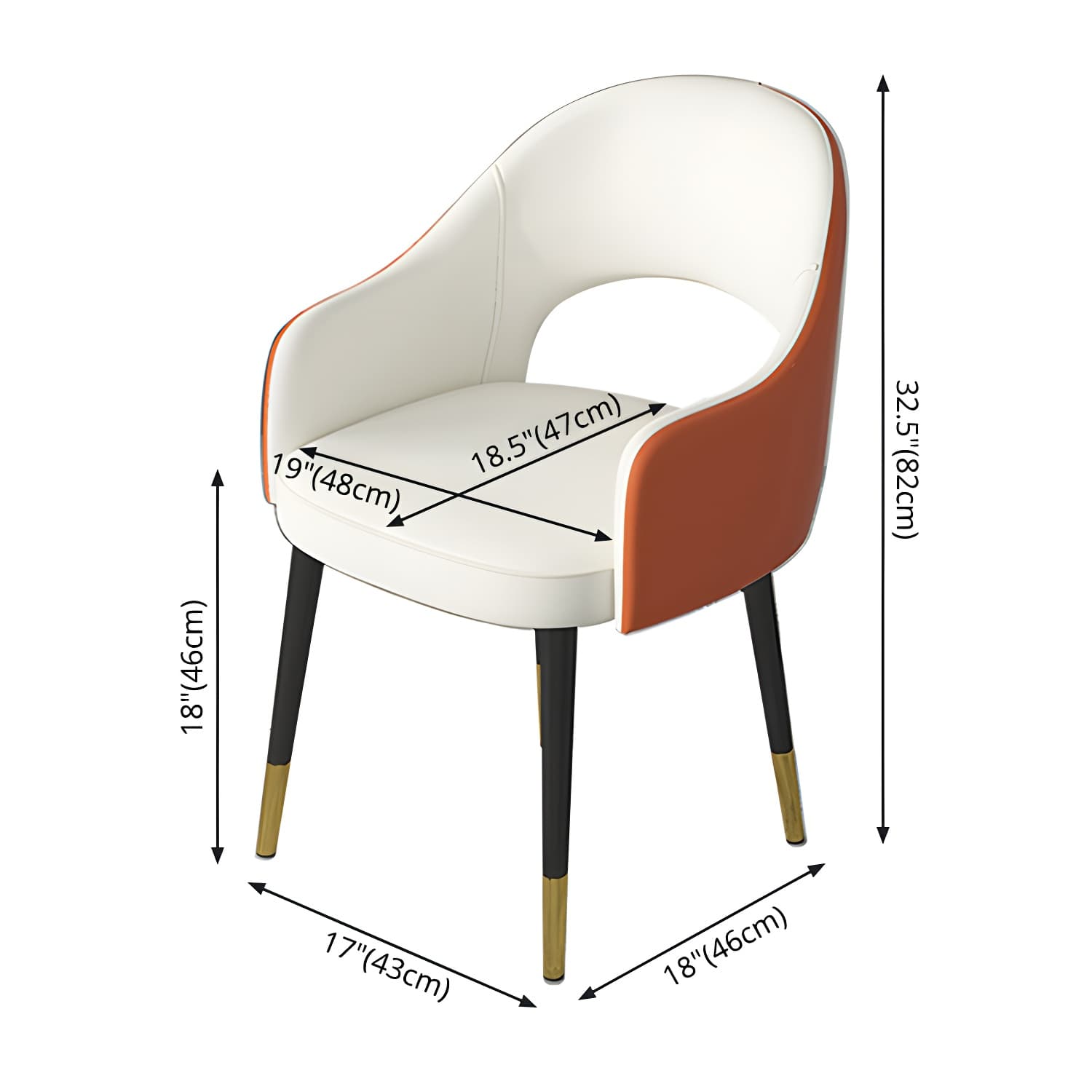 Contemporary Leather Dining Room Chairs Open Back Dining Side Chair for Home Use - image 16