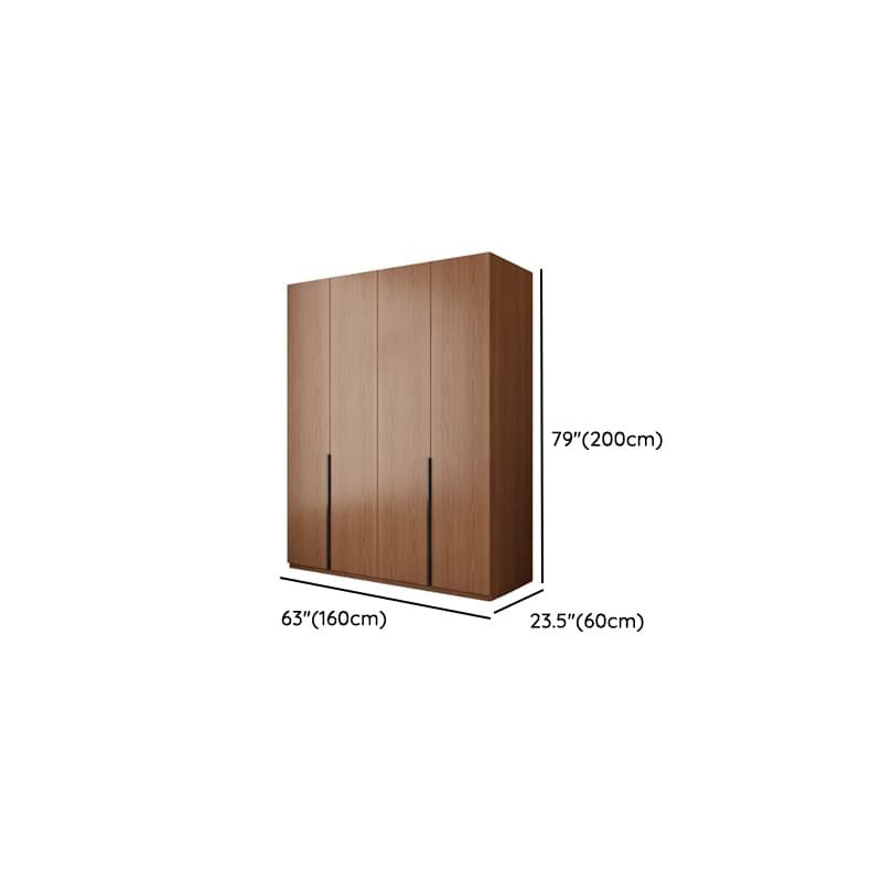 Sepia Modish Laminate Wardrobe Closet with Interior Shelves and Clothing Rod - image 9