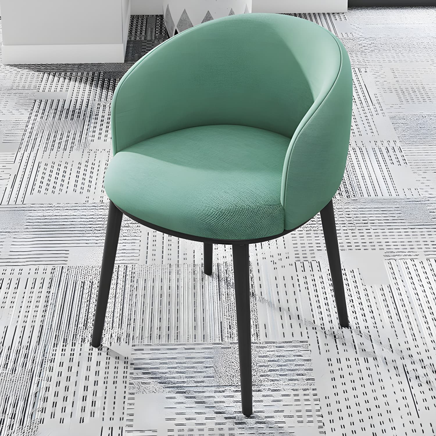 Modern Upholstered Home Arm Chair Solid Back Matte Finish Dining Chair - image 11