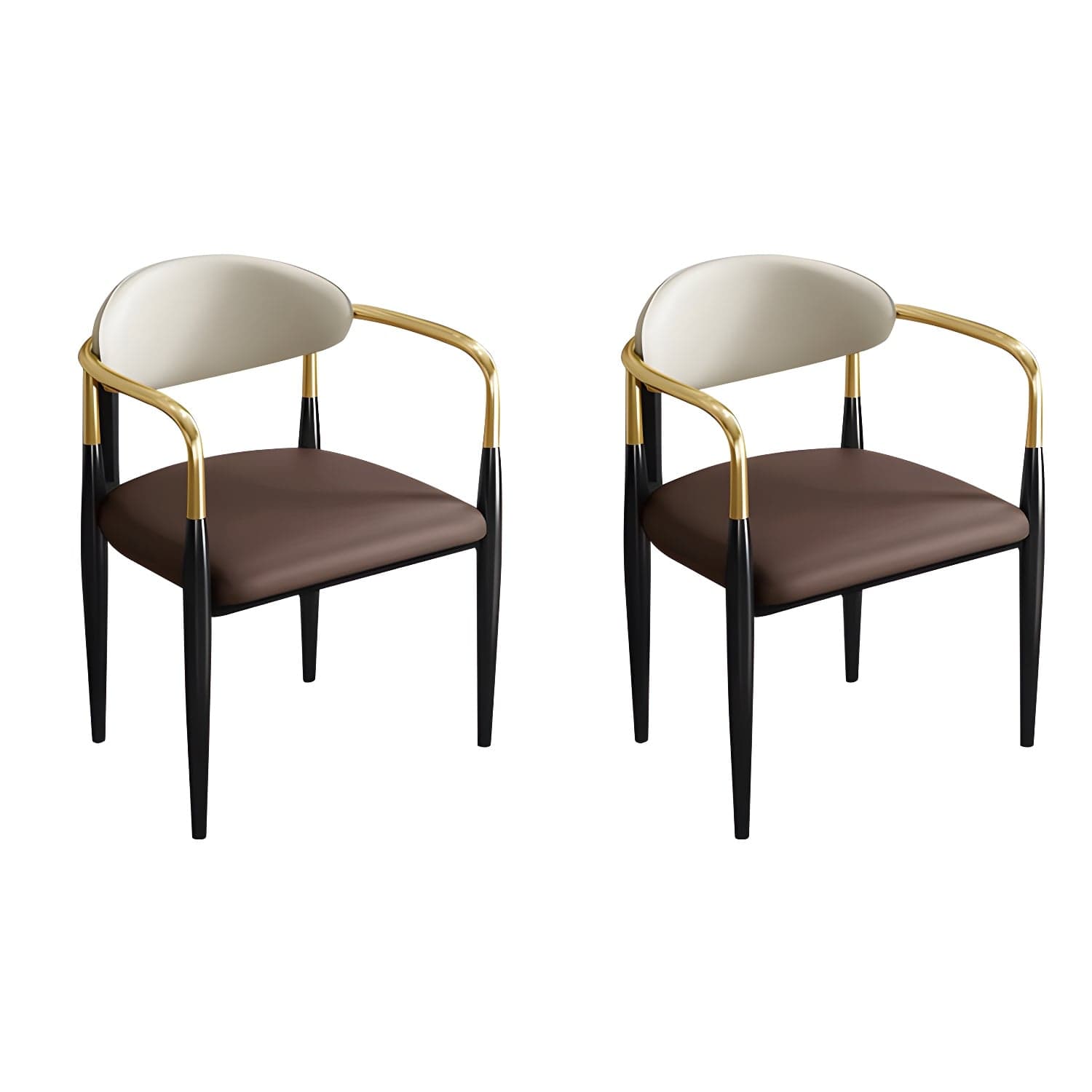 Contemporary Metal Dining Chair Black Legs Dining Room Arm Chair - image 3