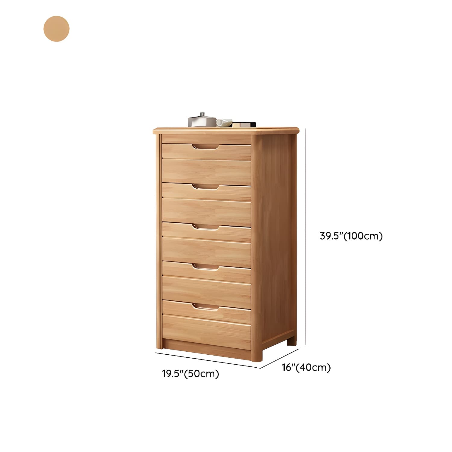 Traditional Wood Dresser with Drawers in Narrow Design and Rubberwood Material - image 21
