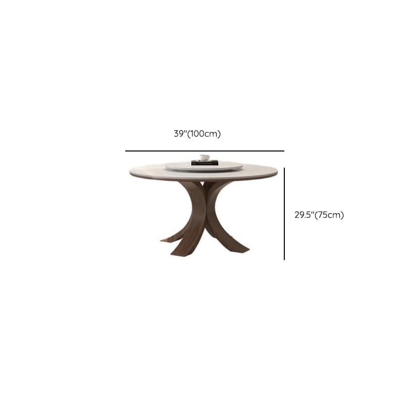 Dining Table Set with Rounded Stump Base and Fixed Table, Featuring Padded Chair with Back, 5-piece in White - image 7