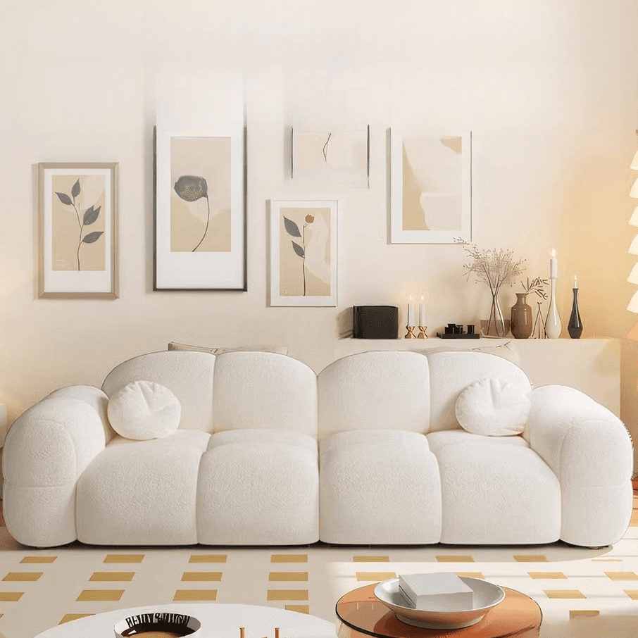 Trendy Solid Color Stain Resistant Loveseat in Black/Dark Gray/Taupe for 2 People with 2 Pillows - image 11