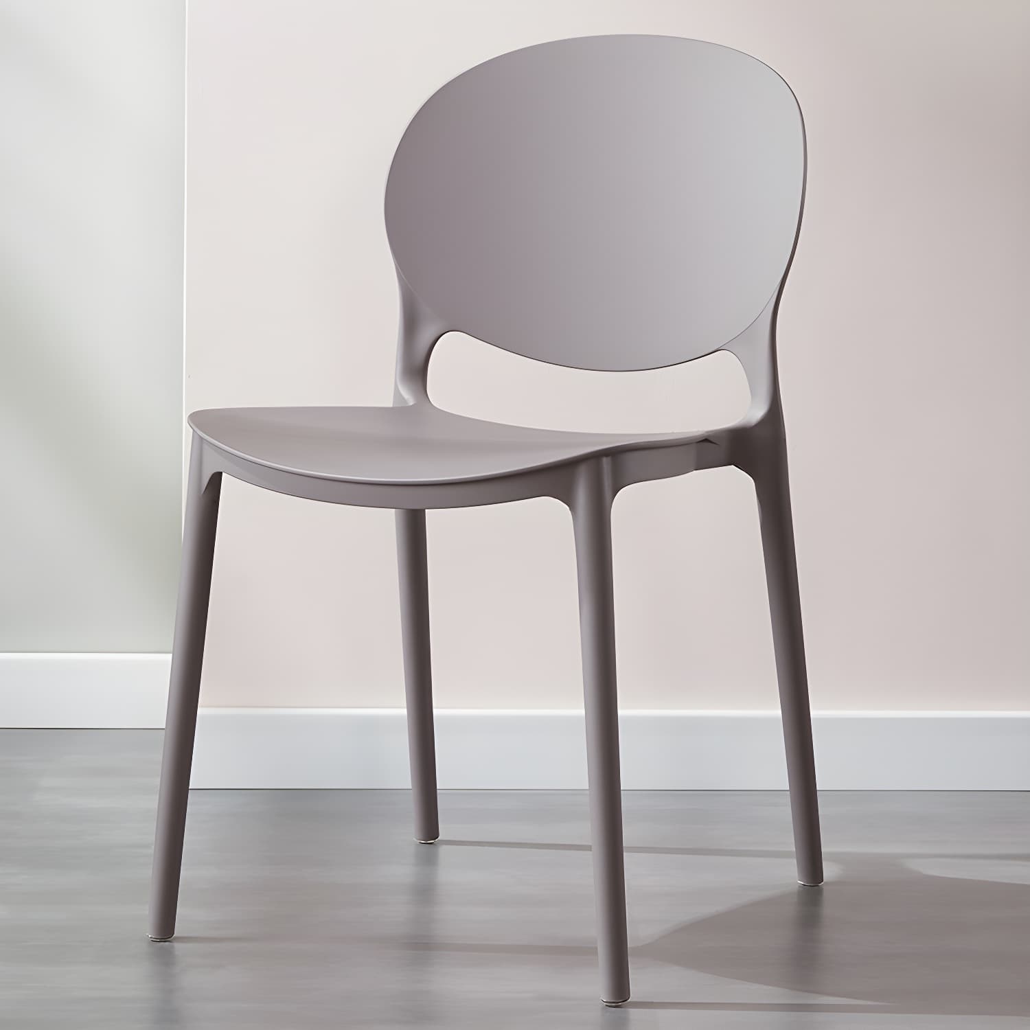 Scandinavian Plastic Dining Side Chair Open Back Matte Finish Dining Chair - image 11