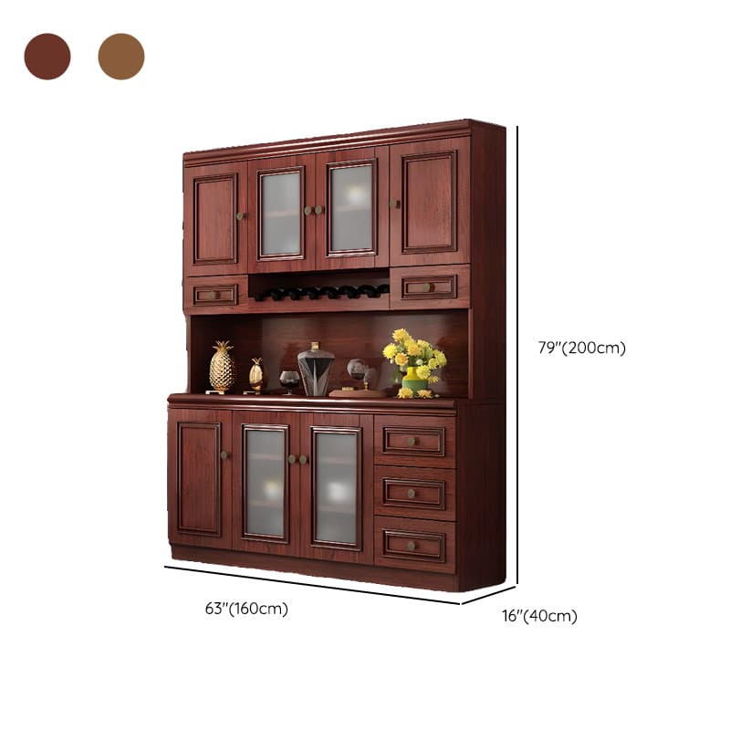 Unattached Microwave Storage Cabinet with Wine Storage Unit - image 24