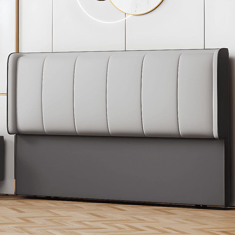 Trendy Panel Headboard in Natural Wood with No Distressing, Rectangle Shape for Full/Queen Bed, Sponge Upholstery Fill, Standard Height