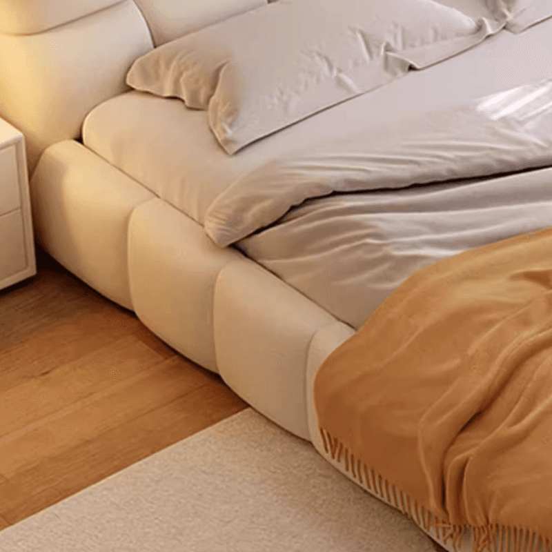 Solid Color Synthetic Leather Storage Bed with Sponge Upholstery for Living Room - image 7