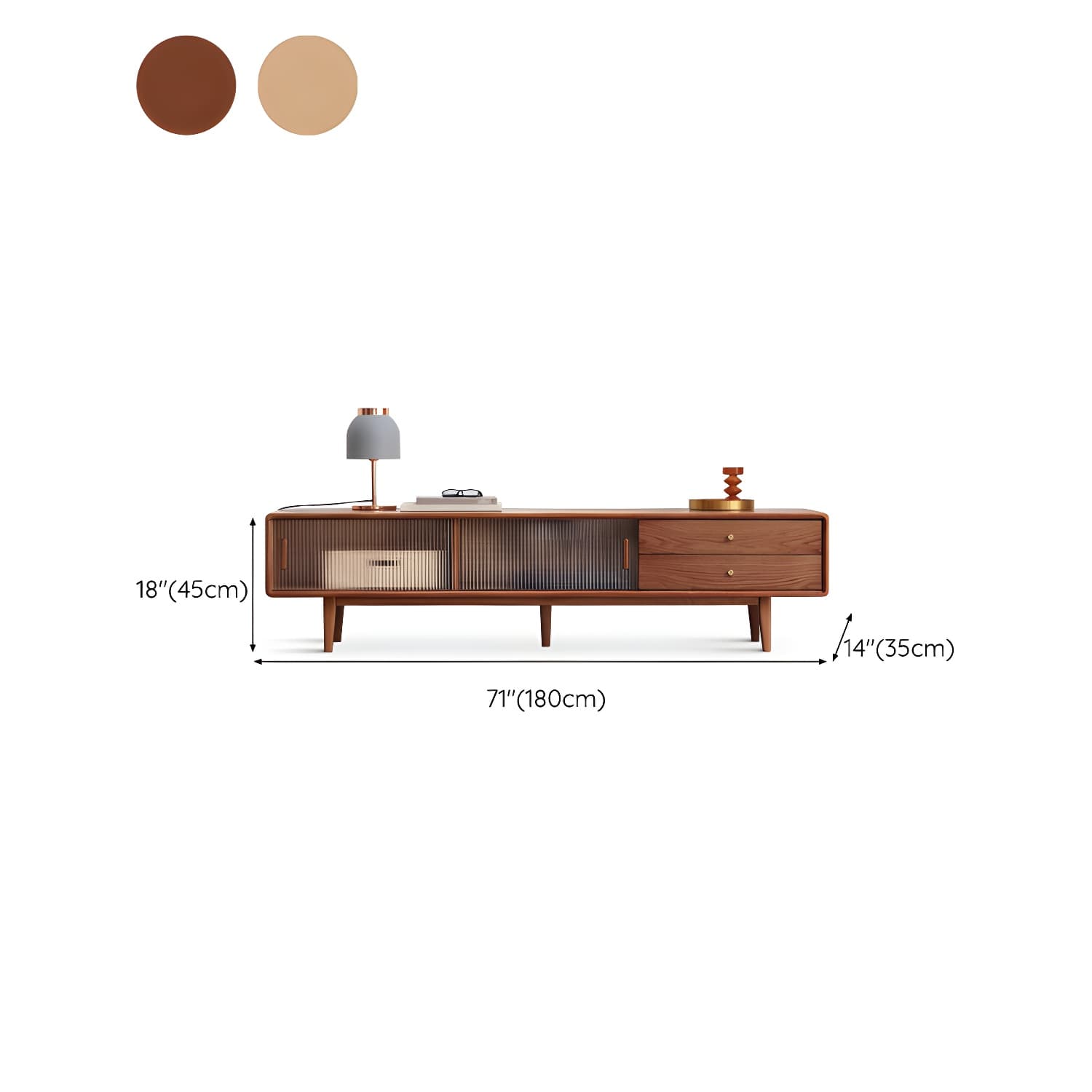 Scandinavian TV Stand with Low Height and the Cabinet Storage - image 18