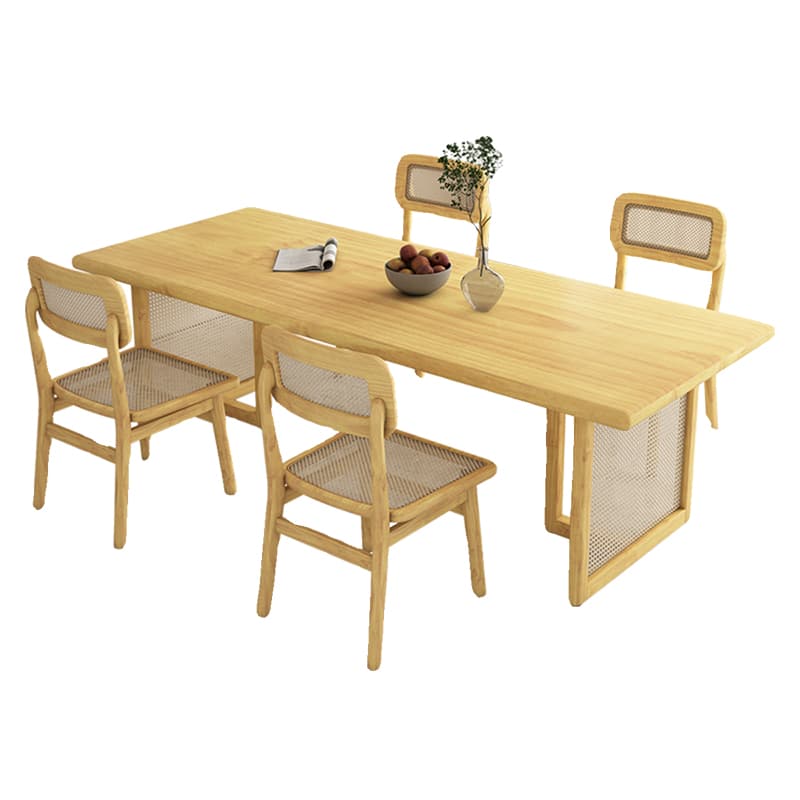 Natural Pine Wood Dining Table Set in Natural Color for 4 People/11 People/Seats 8 - image 8