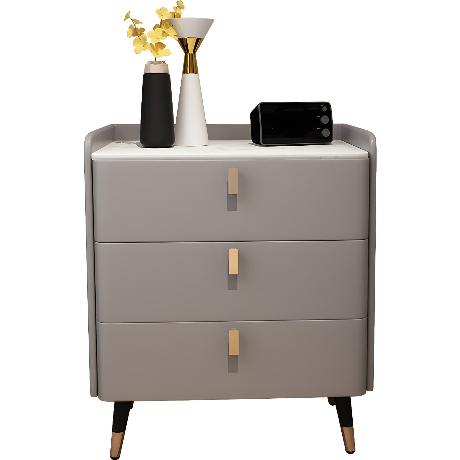 Glam Drawers Included Accent Table Nightstand 22.5" Tall with Legs - image 14