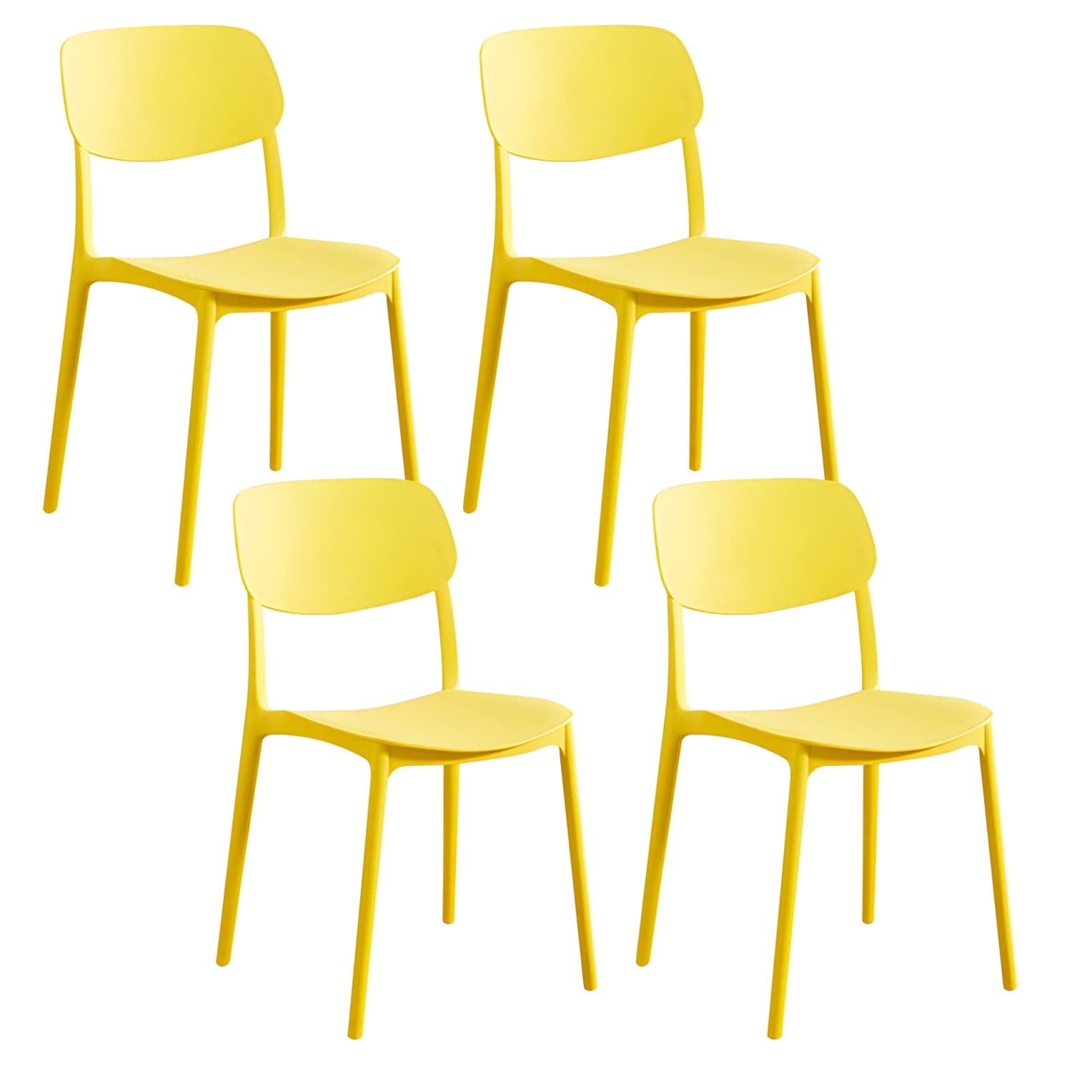 Plastic Indoor-Outdoor Side Chair Armless Stackable Dining Chairs - image 10