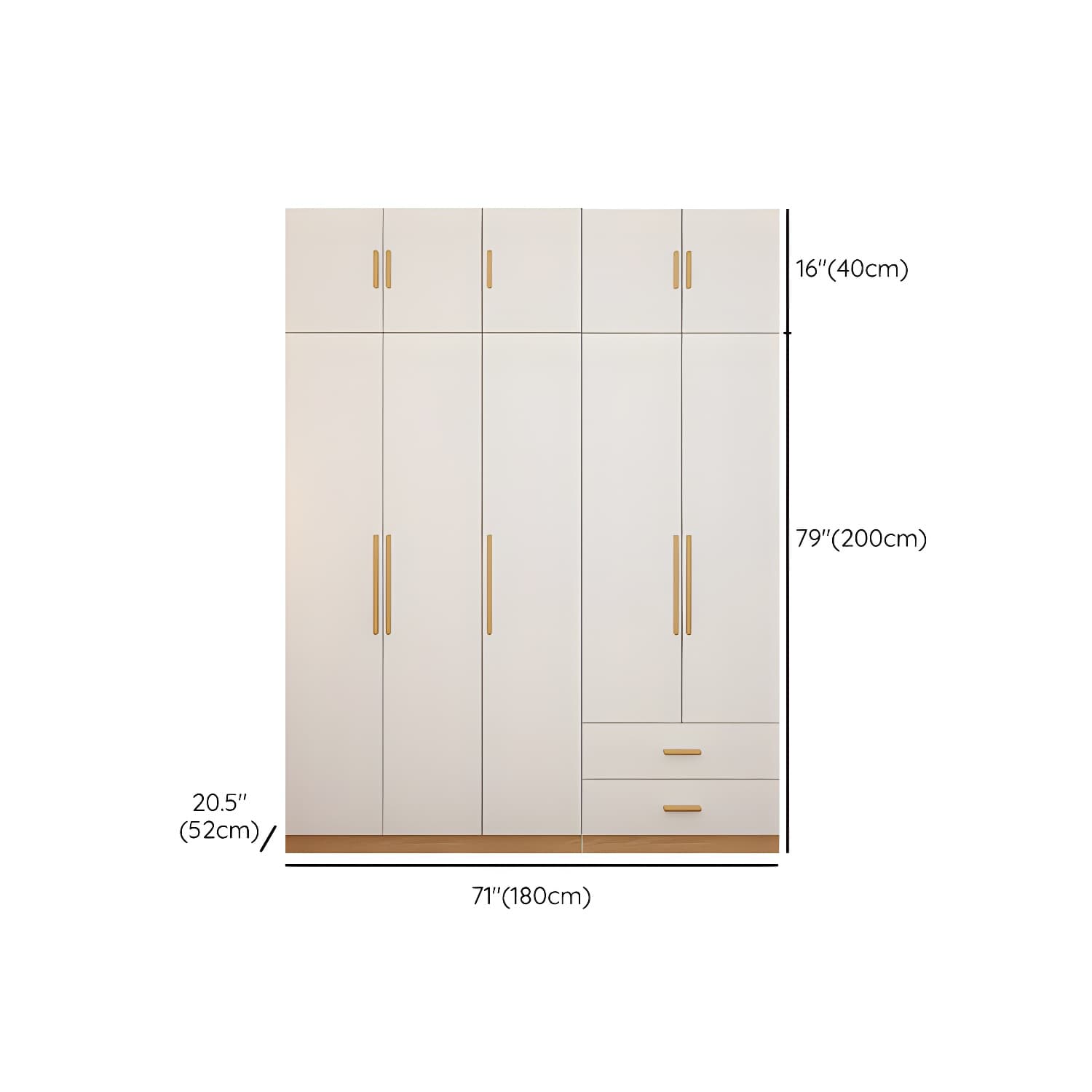 Contemporary Style Wardrobe Wooden Bedroom Closet with Hinged Door - image 30