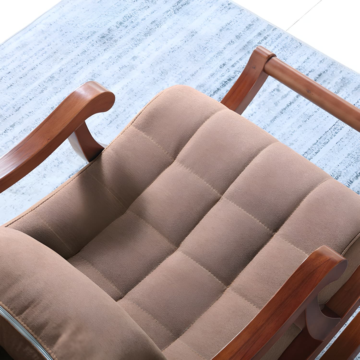 Mid Century Modern Rocking Chair Suede Reclining Rocking Accent Chair with Seat Cushion - image 12
