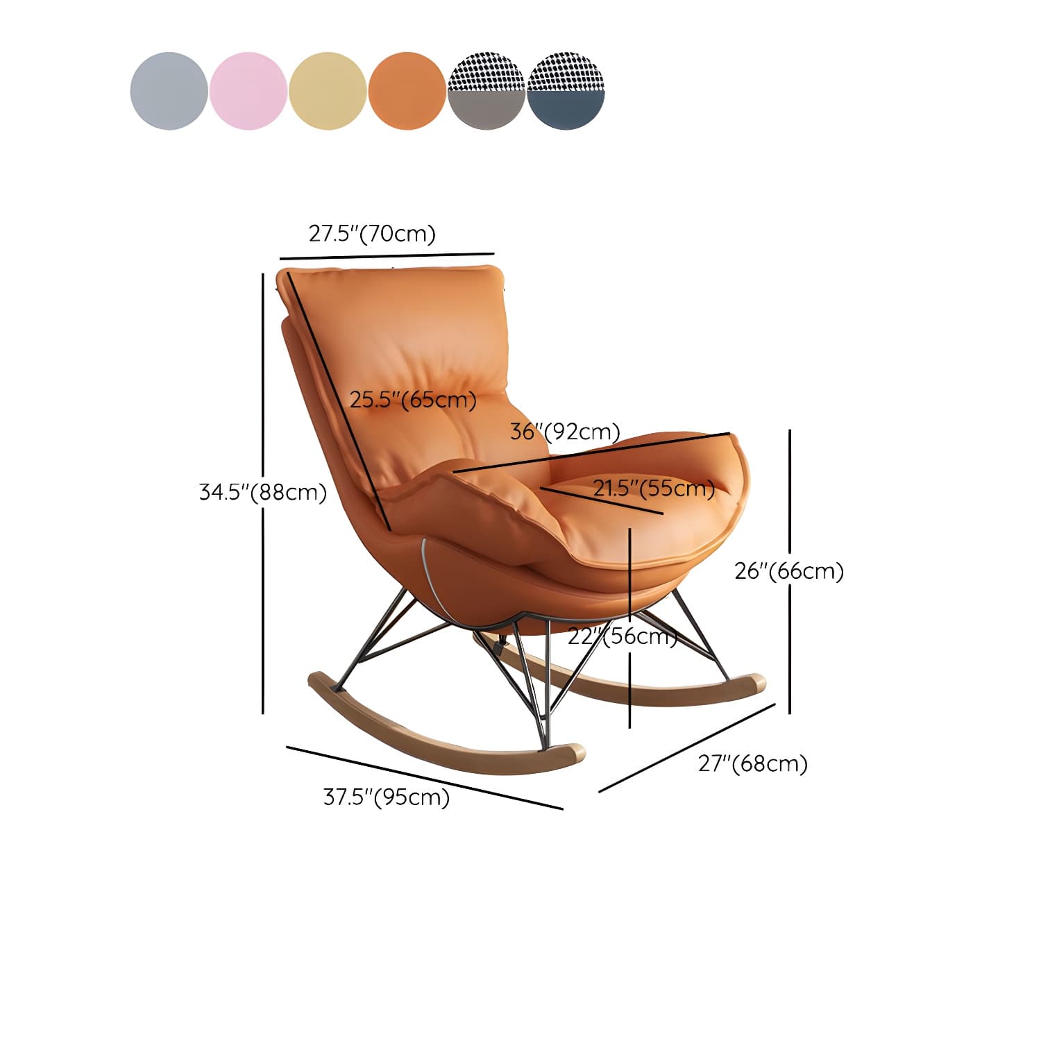 Modern Leisure Chaise Rocking Chair Lounge Upholstered Chaise for Living Room - image 19