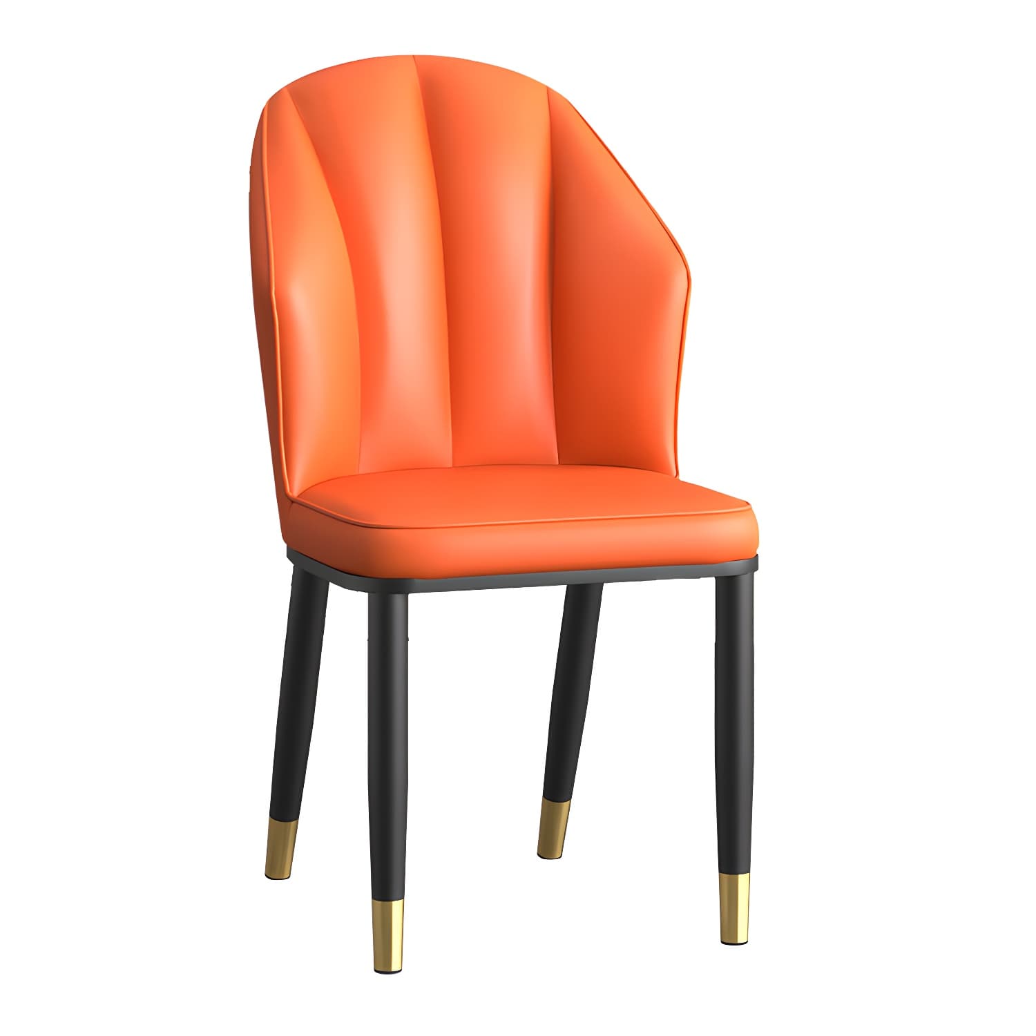 Glam Metal Dining Room Chairs Armless Upholstered Side Leather Chairs for Restaurant - image 14