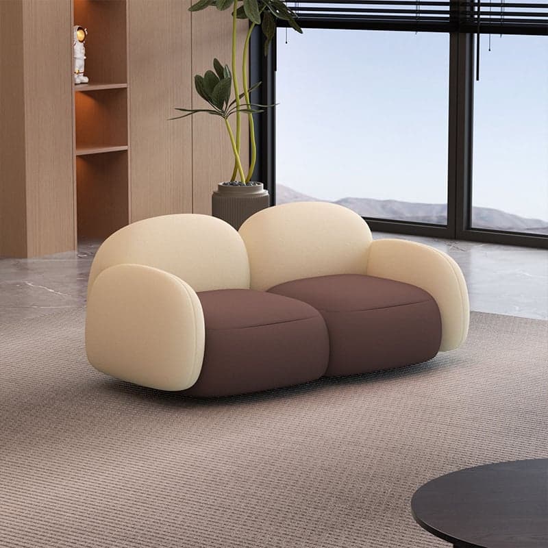 Grey/Green/Coffee Upholstered Cushioned Loveseat with Armrest Living Room