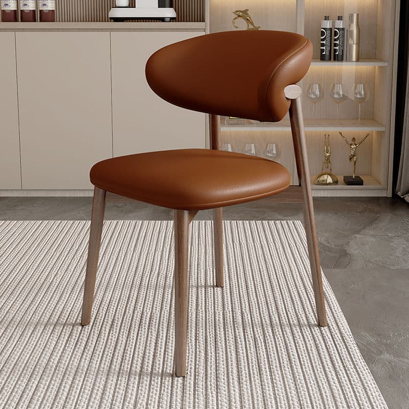 Modish Faux Leather/Upholstered Side Chair with Stable Legs - image 4