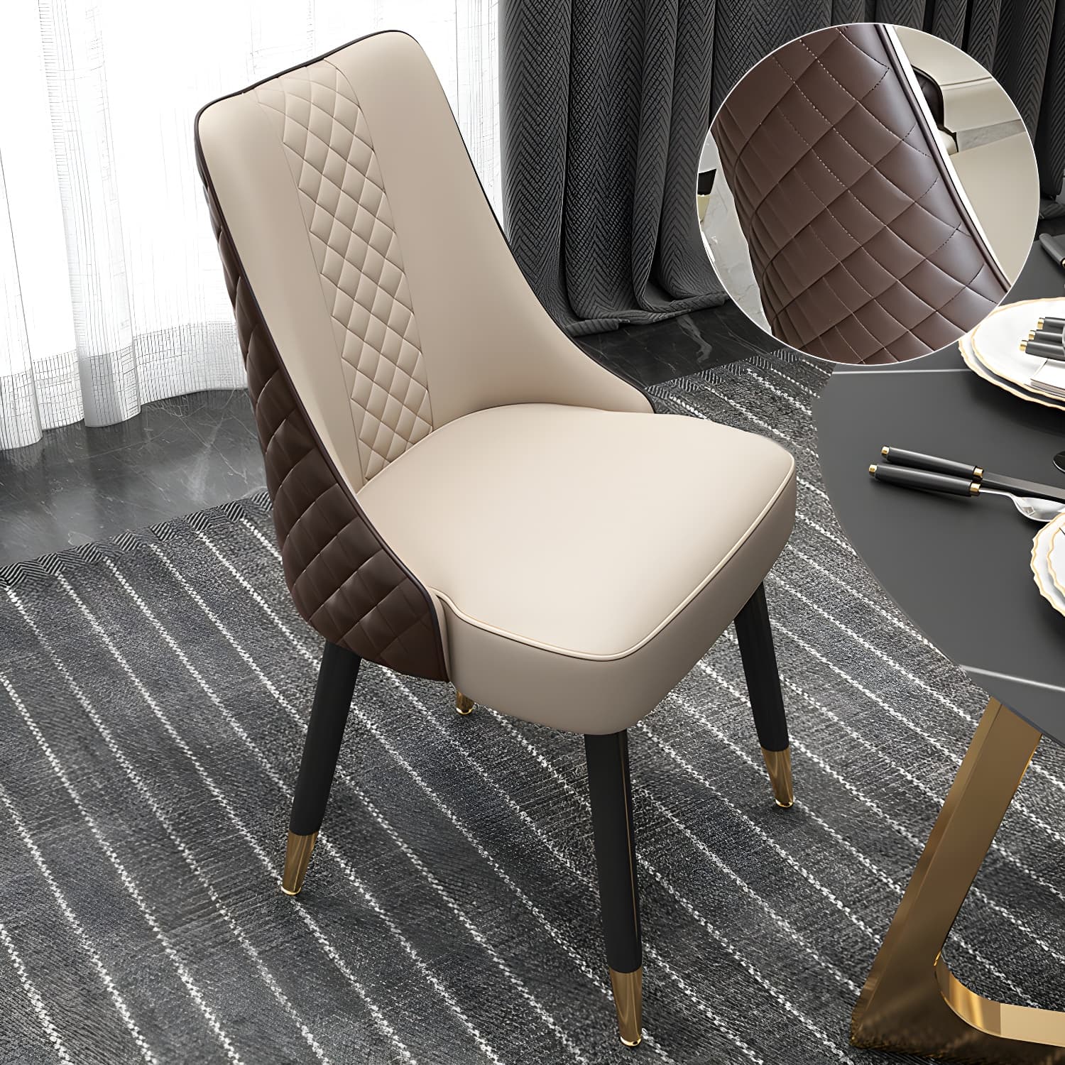 Scandinavian Style Wood Side Dining Chairs Dining Room Solid Back Chair - image 20