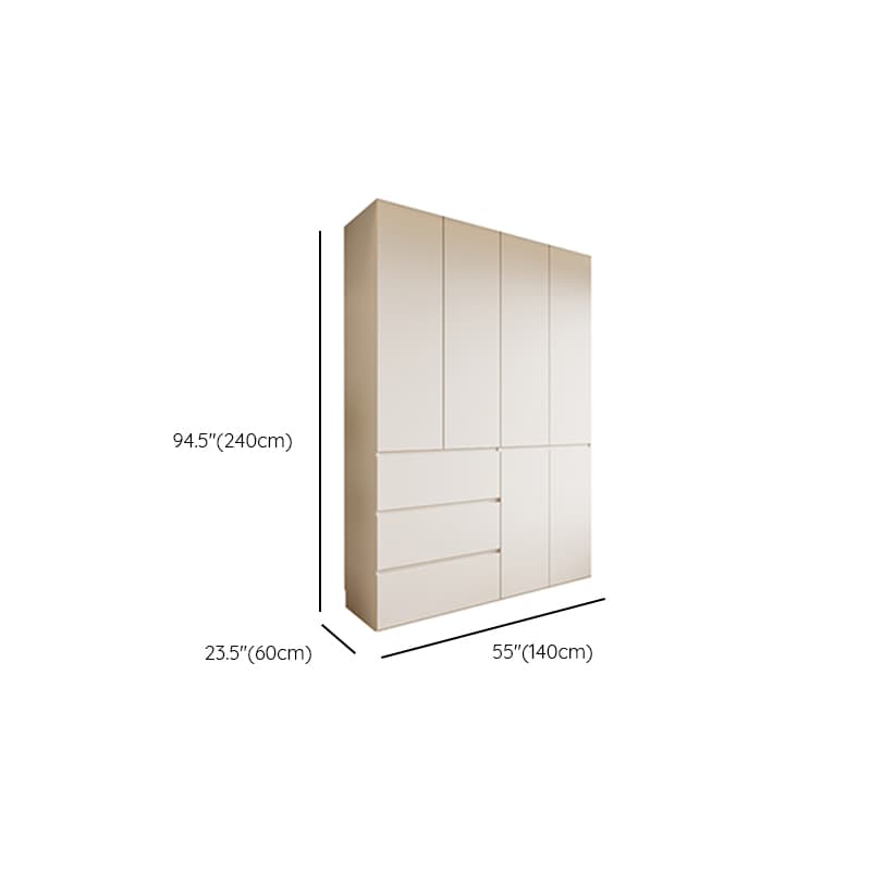 White Modish Wooden Independent Wardrobe Armoire with Soft Close Drawer, Soft Close Door, and Interior Shelves - image 13