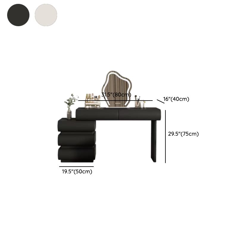 Modish Large/Standard Makeup Vanity/Vanity Set with White Seating, 5 Drawers, Timber Frame, and Mirror Lights - image 12