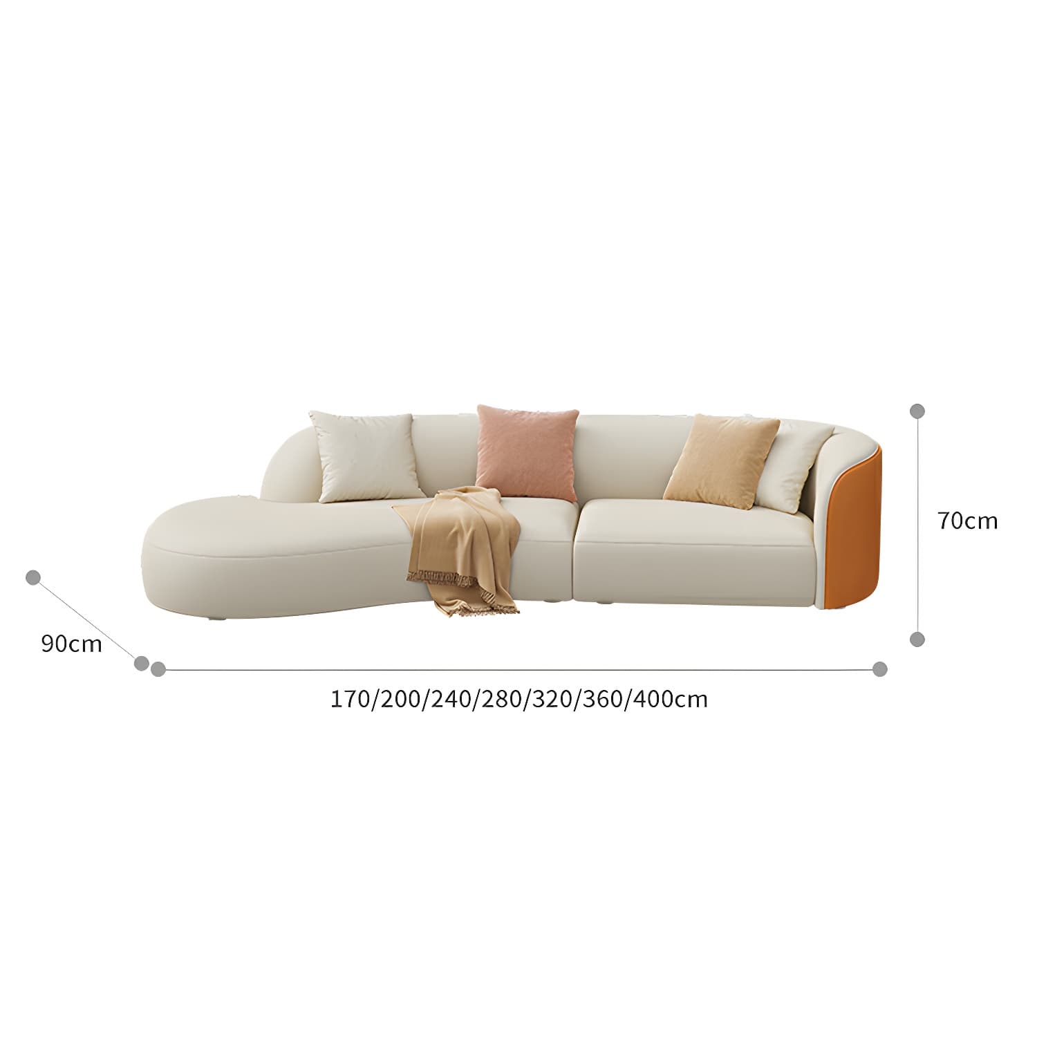 Modern Beige Standard Size Tech Cloth Wood Sectionals Sofa Without Storage or USB Port - image 8