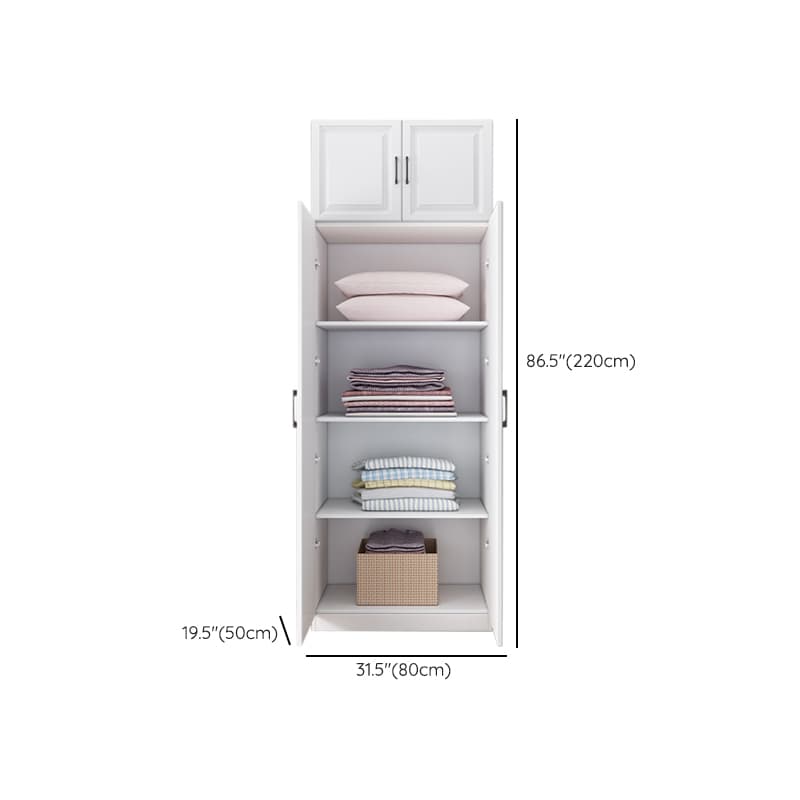 White Modish Timber Wardrobe with Soft Close Door, Interior Shelves, and Hanging Rod - image 18