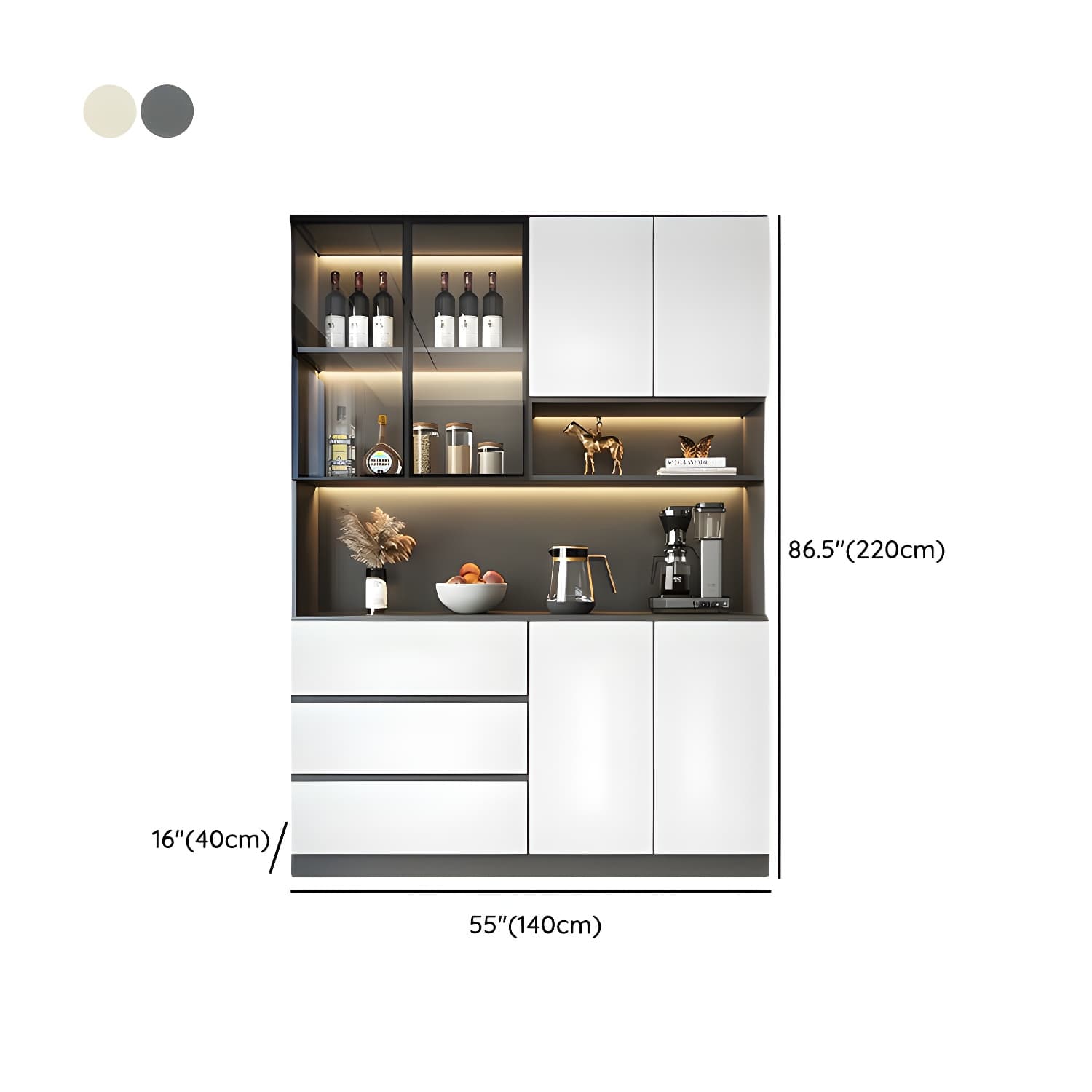 Modern Living Room Manufactured Wood Sideboard with Lighting - image 23