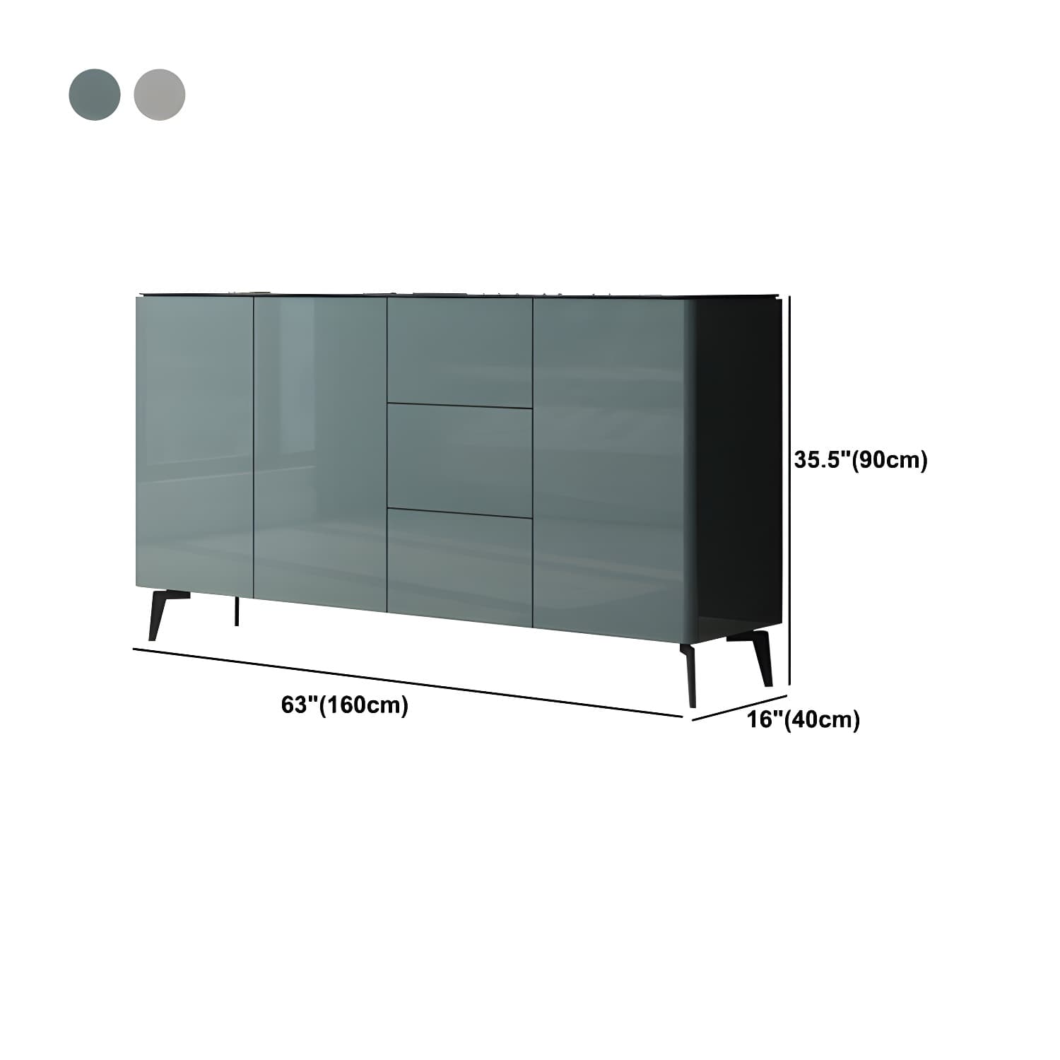 Contemporary Accent Cabinet Square Side Cabinet With Glass Top - image 18