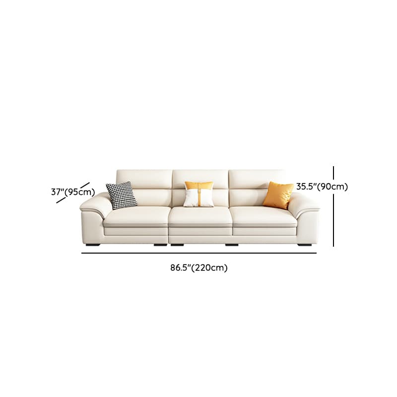 Modern Wood Frame White Sectional Sofa with Cushion Back and Storage Included - image 9