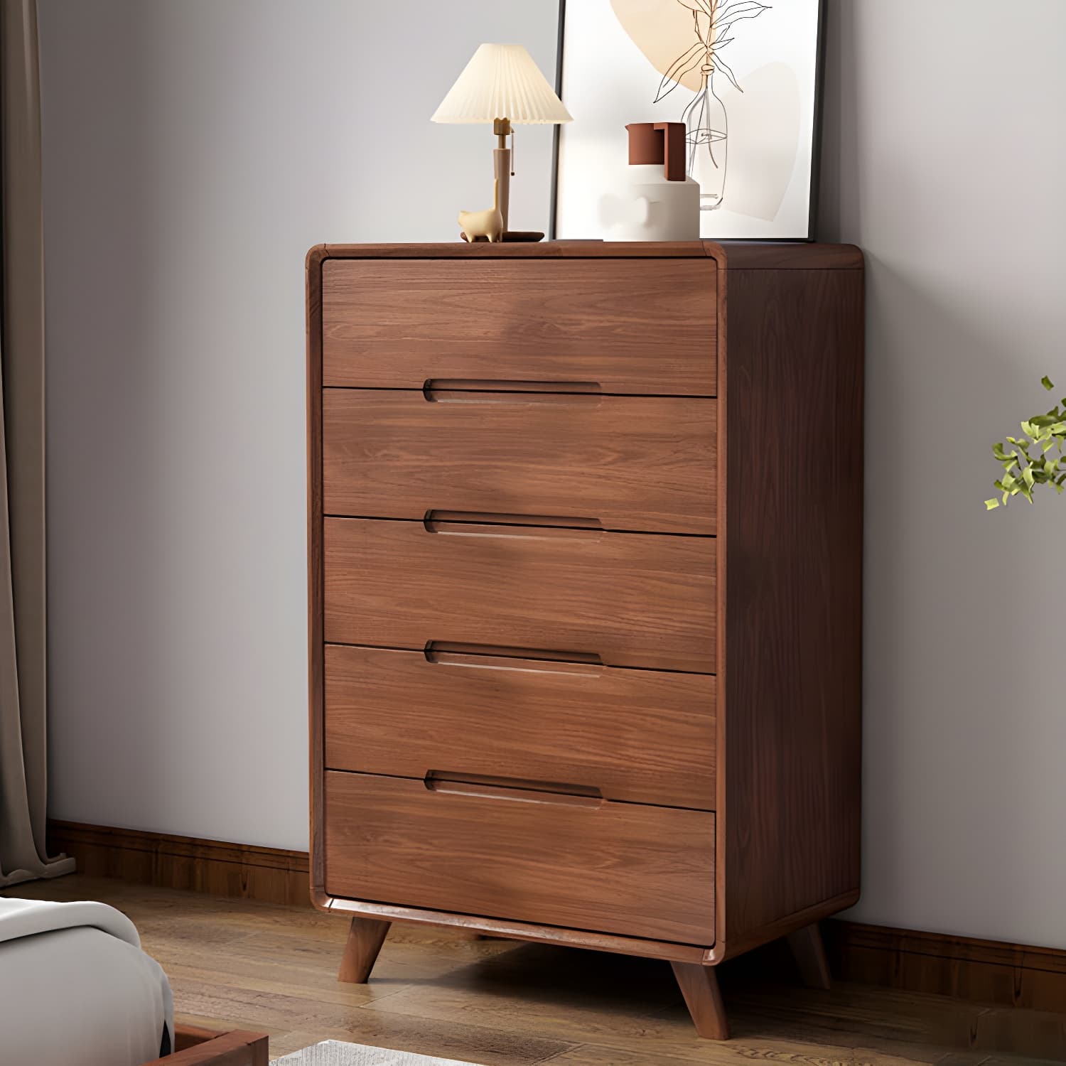 Modern Solid Wood Dresser with Narrow Profile and Drawers in Natural Finish - image 18