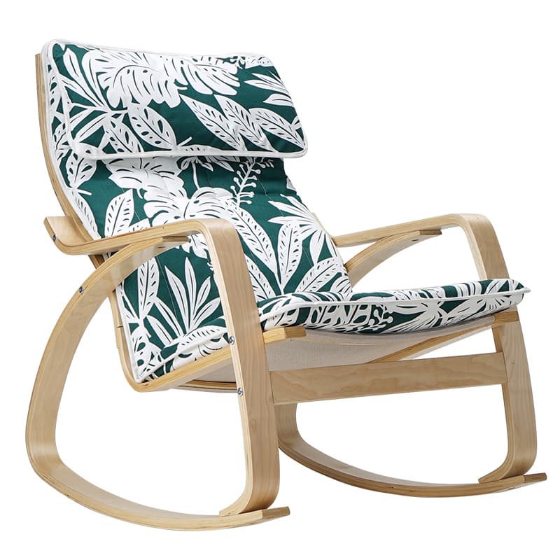 Modern Upholstered Rocking Chair Set with Track Arms and Matching Ottoman - image 21