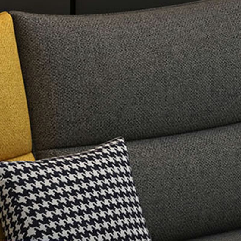 Modern Gray Stationary Sectional Sofa with Wood Frame and Cushion Back - image 8