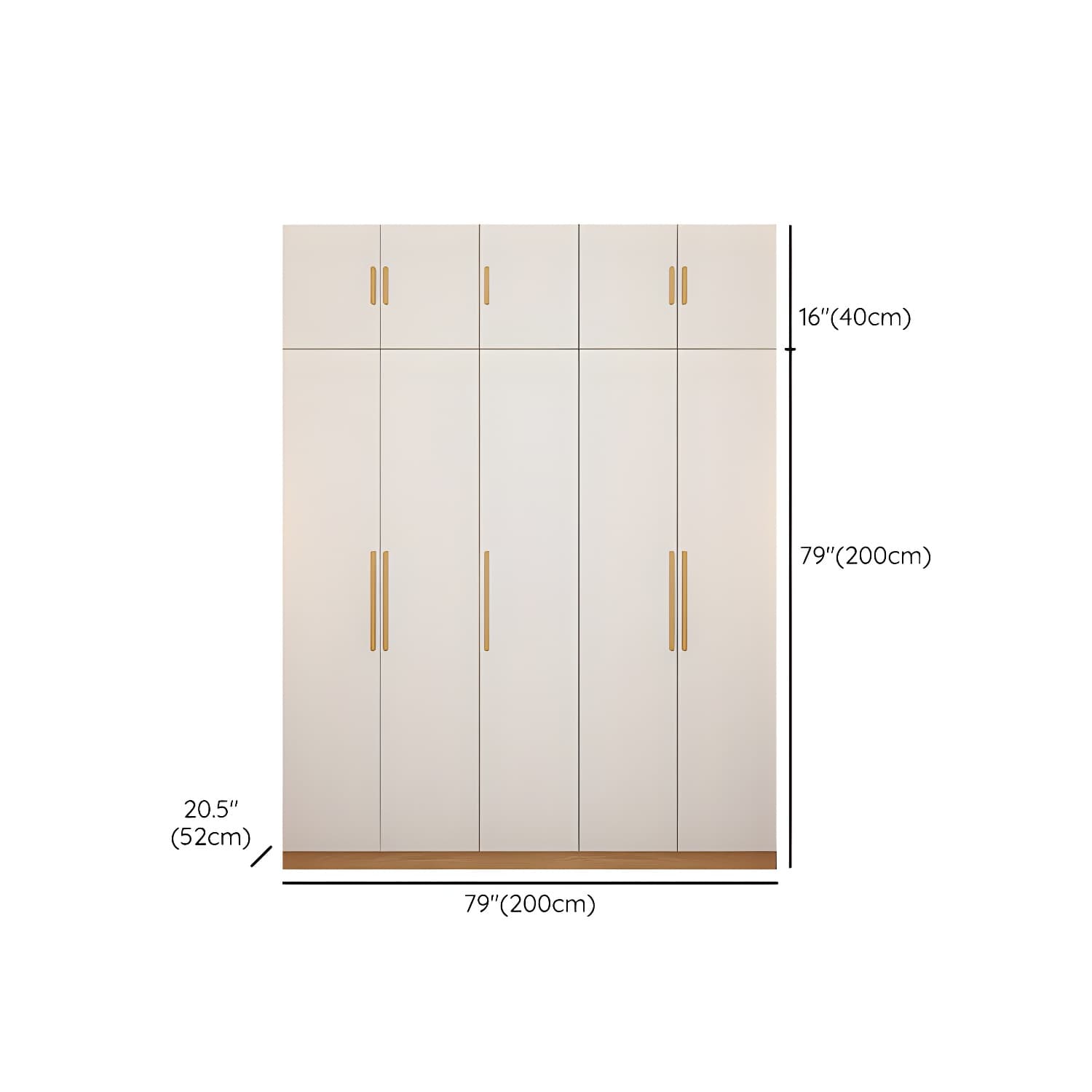Contemporary Style Wardrobe Wooden Bedroom Closet with Hinged Door - image 35