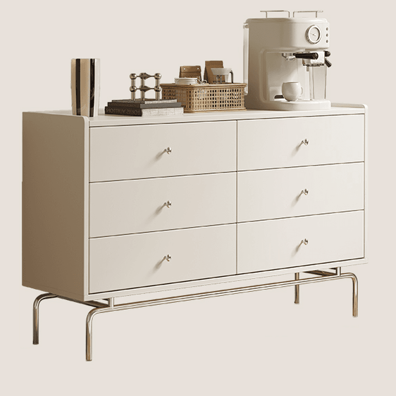 Casual Composite Wood Console Dresser with 6 Drawers, Horizontal Design