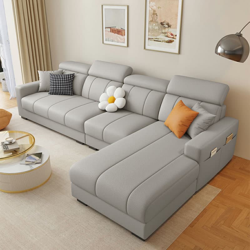 Modern Style L-Shape Sofa Recliner with Storage and Recessed Arm - image 4