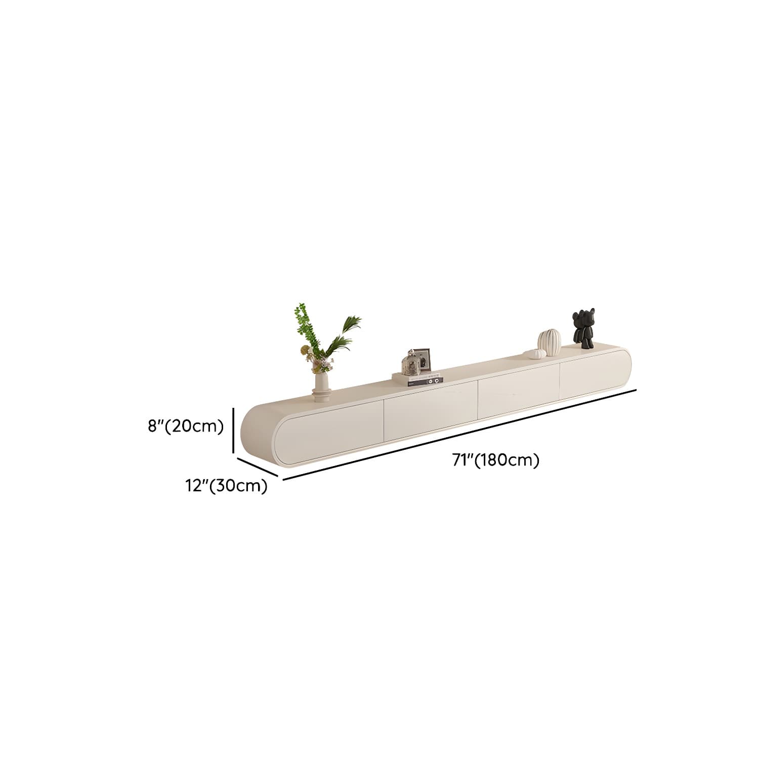 Beige Wood TV Stand with Drawers and Cabinet for Modern Style - image 9