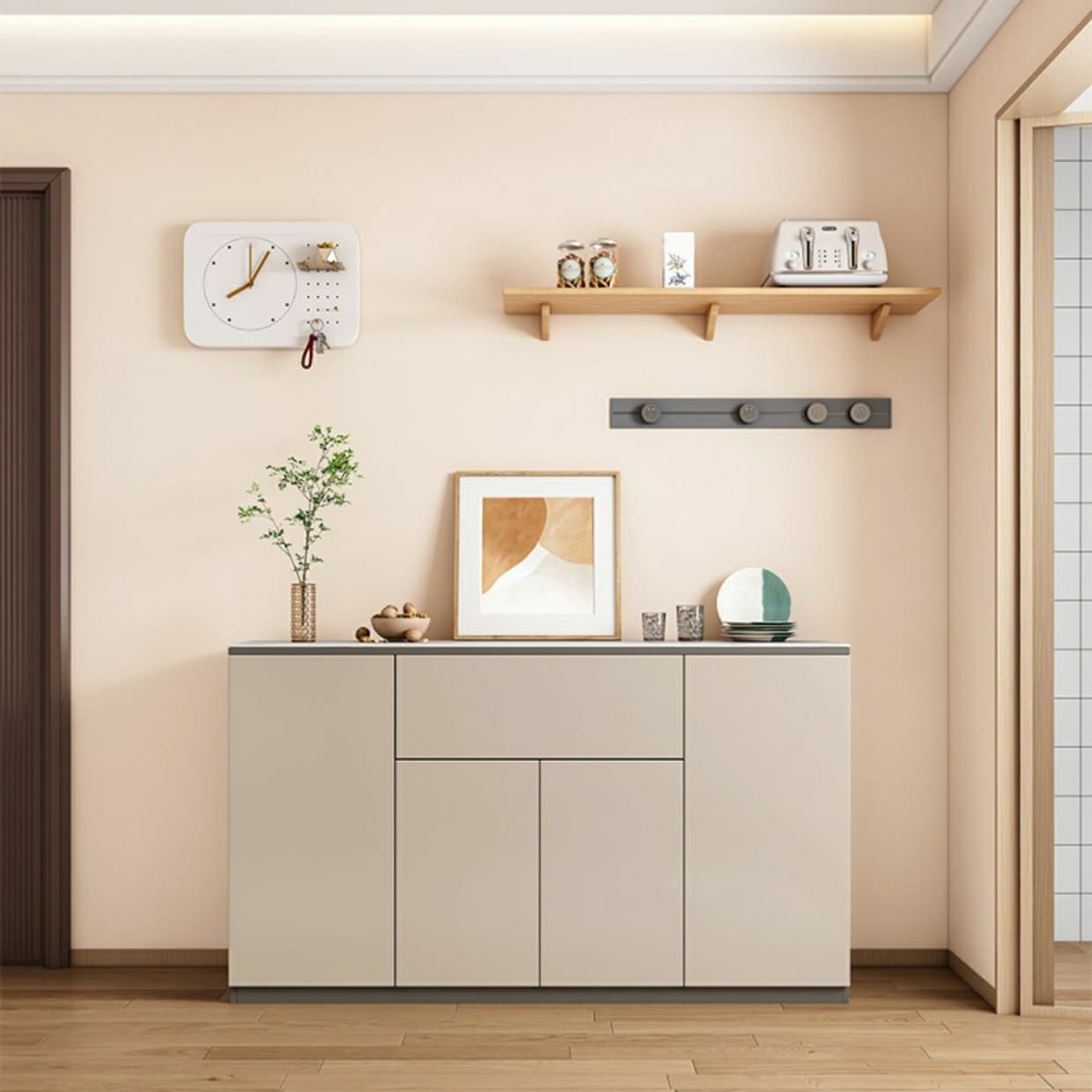 50'' Modern Wood Sideboard/Credenza with Drawers, Cabinets, and Non-adjustable Shelves - image 11