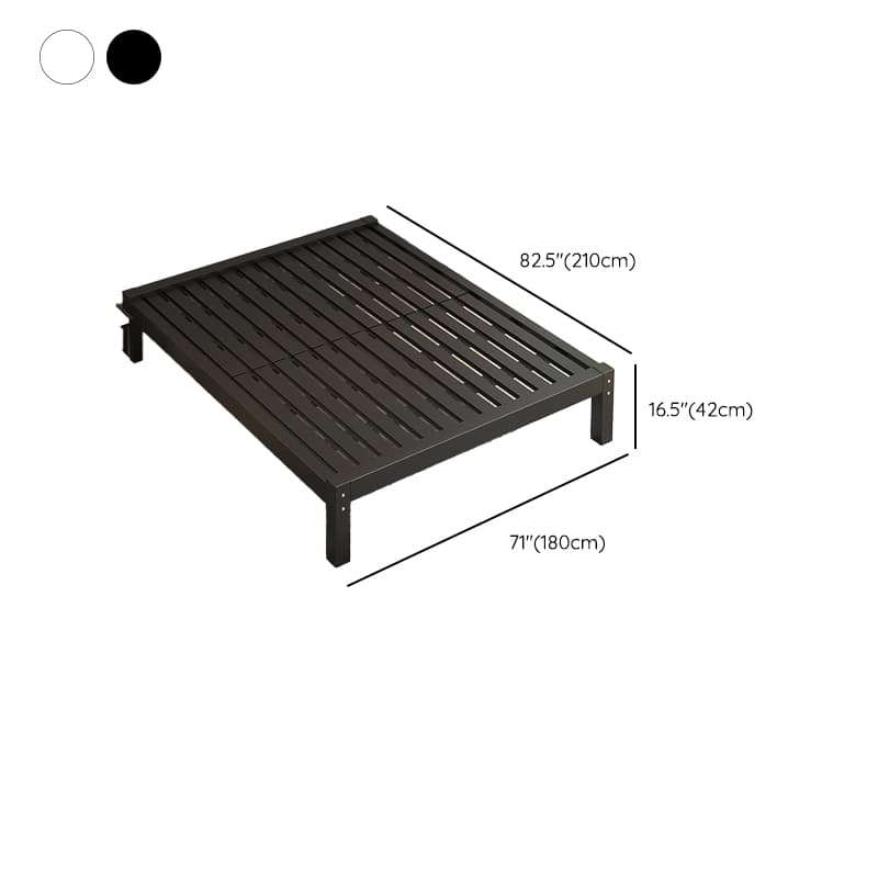 Modern Metal Panel Bed in White/Midnight Black with Easy Assembly - image 26