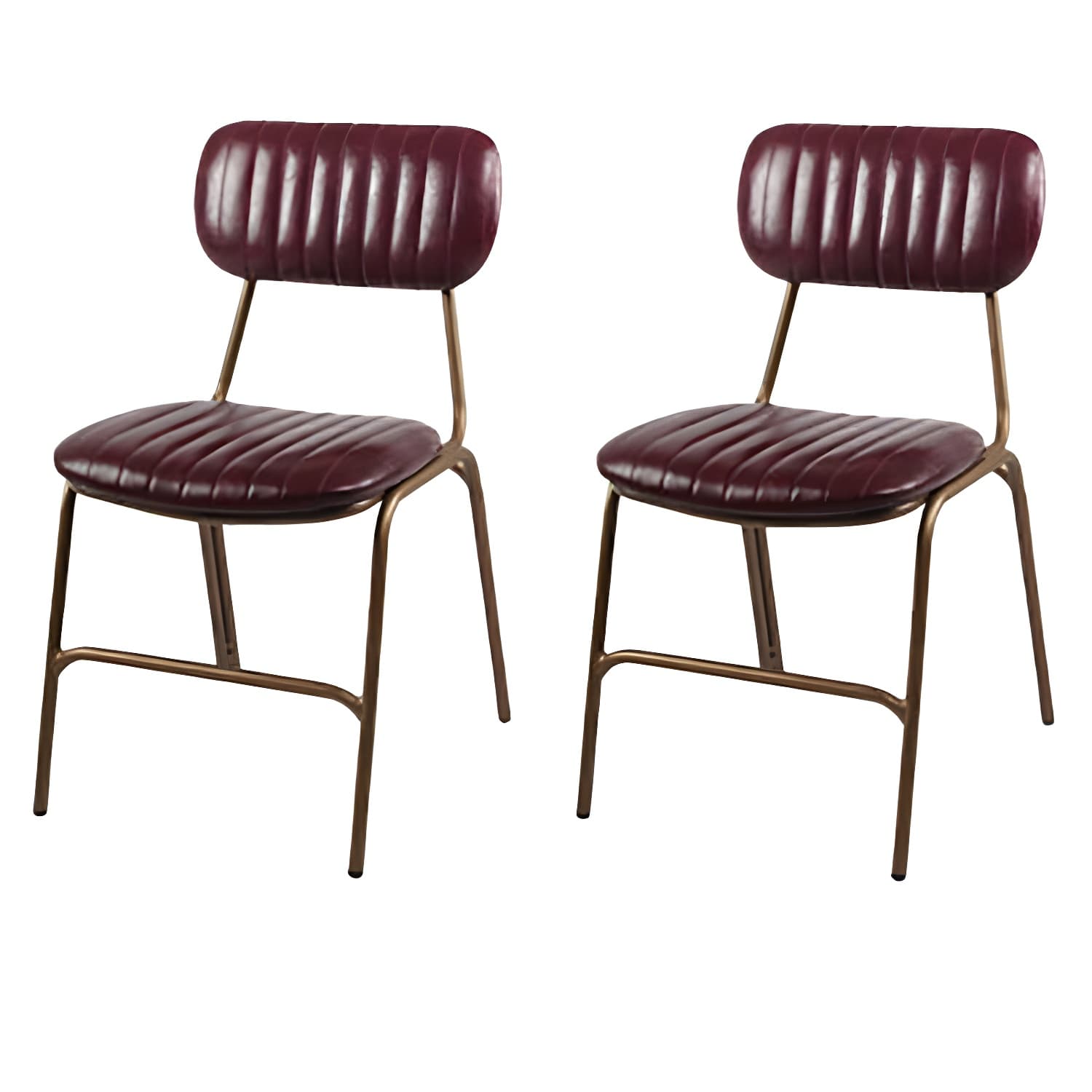 Industrial Metal Dining Room Chairs Open Back Dining Side Armless Dining Chairs (Set of 2) - image 5