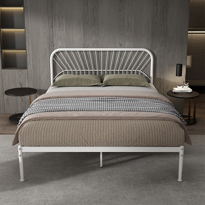 Modern Style Metal Frame Storage Panel Bed with Rectangular Headboard Shape - image 7