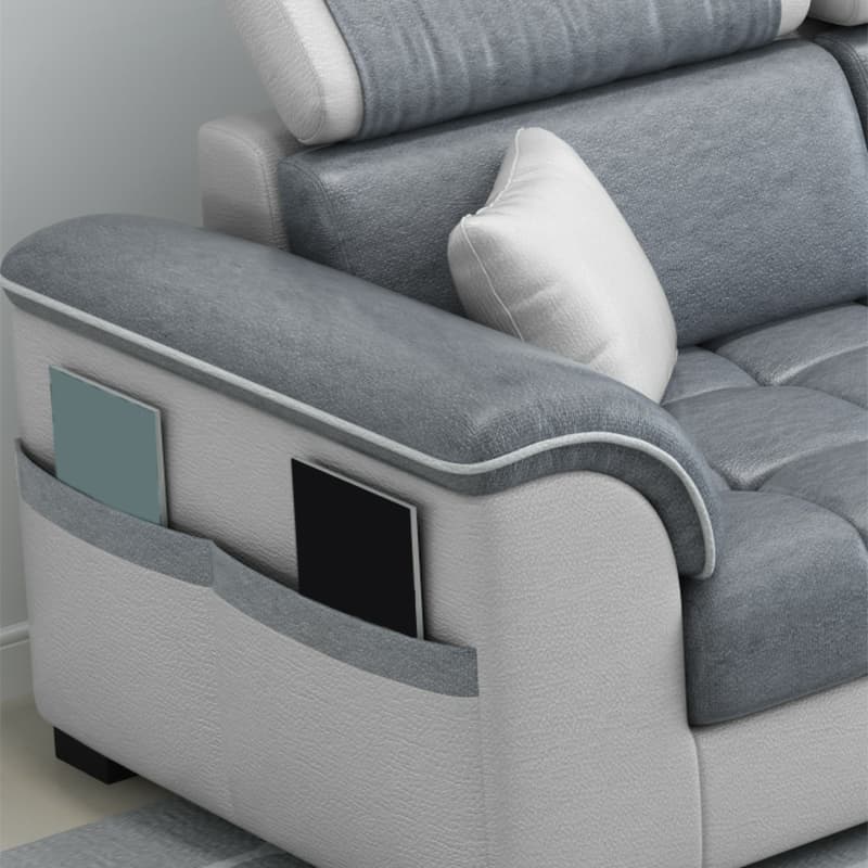Modern Reversible L-Shape Sectional Sofa with Pillow Top Arm Design and Adjustable Headrest - image 14