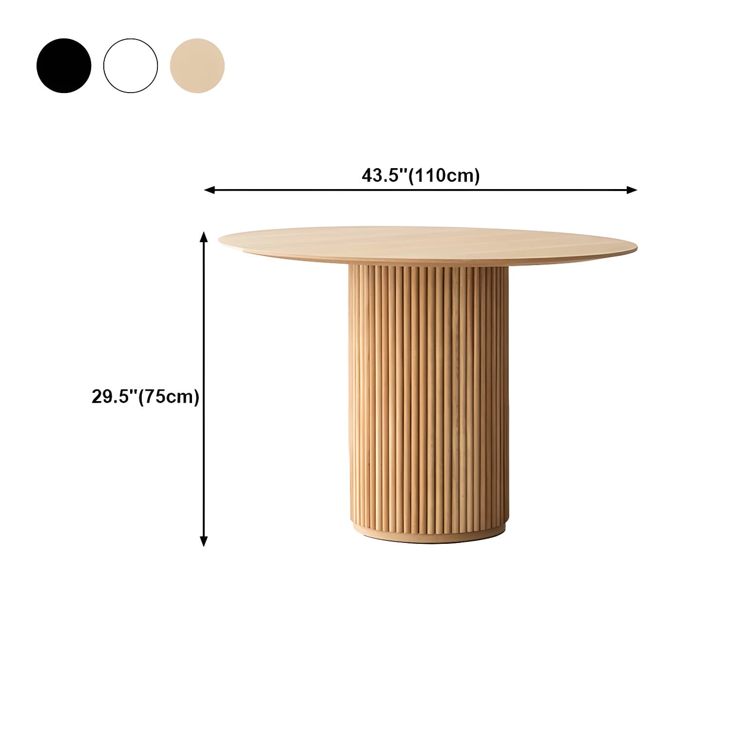Solid Wood Dining Table Round Modern Pedestal Dining Table for Home Use - image 19