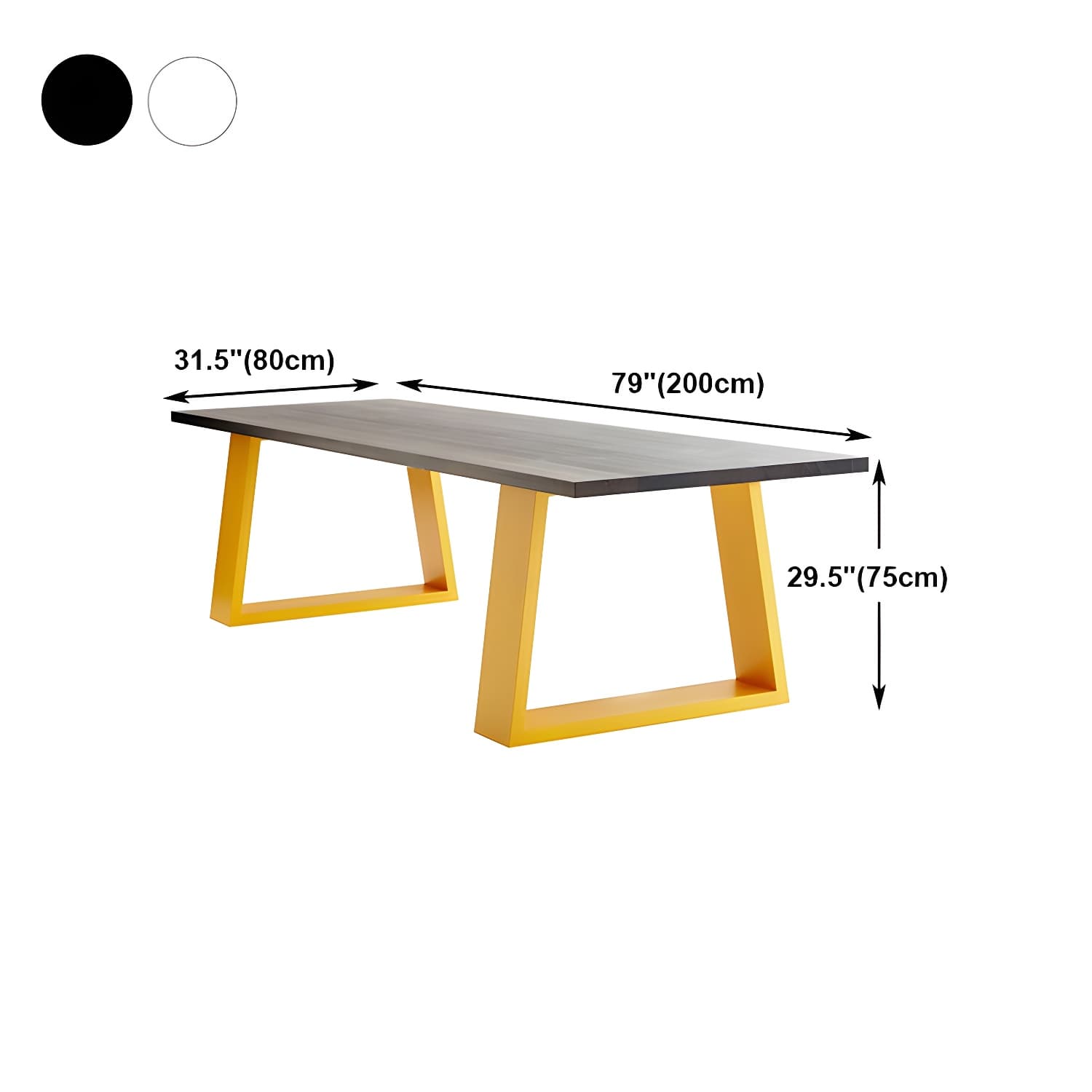 Contemporary Rectangle Dining Table Solid Wood Top Table with Sled Base - image 14