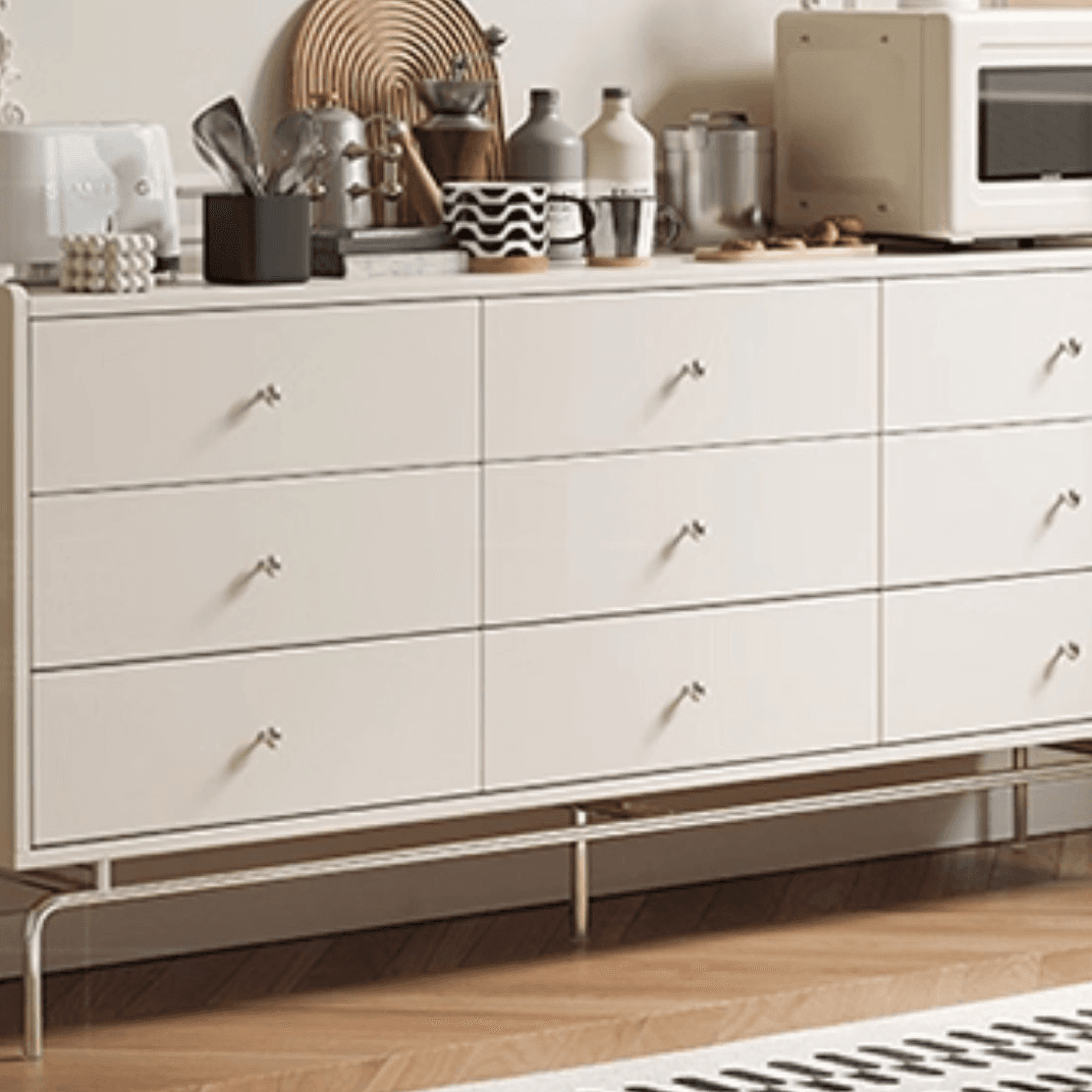 Casual Composite Wood Console Dresser with 6 Drawers, Horizontal Design - image 8