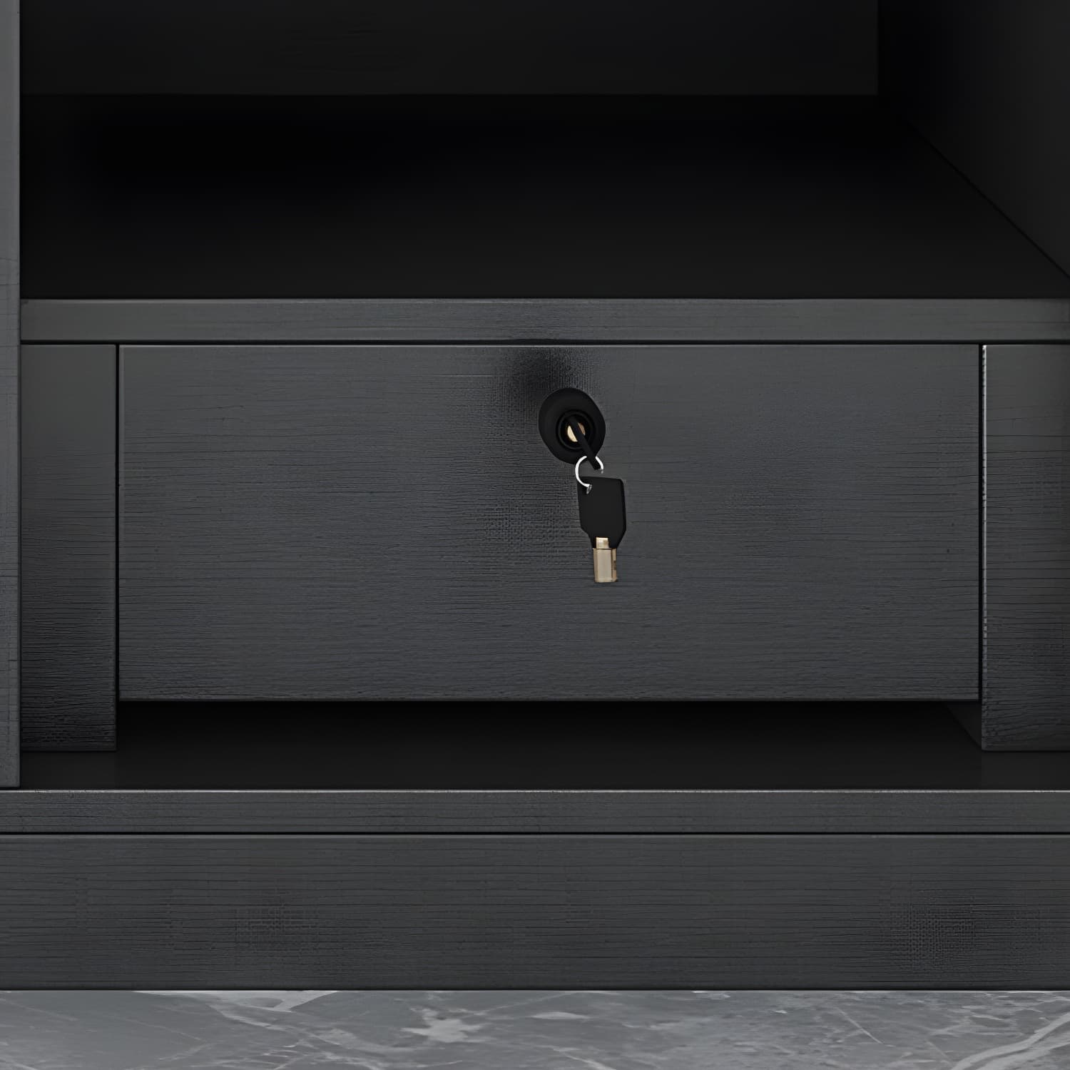 Black Wardrobe Armoire with Garment Rod Wood Wardrobe Closet - image 8