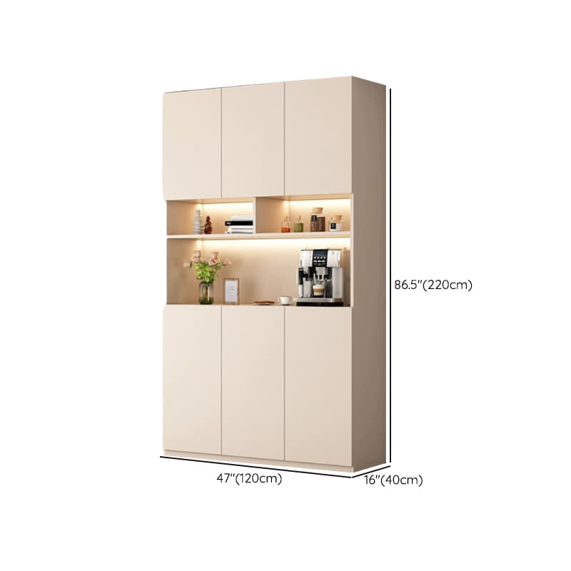 Off-White Contemporary Wood Buffet Sideboard with Cabinets and Shelves - image 20